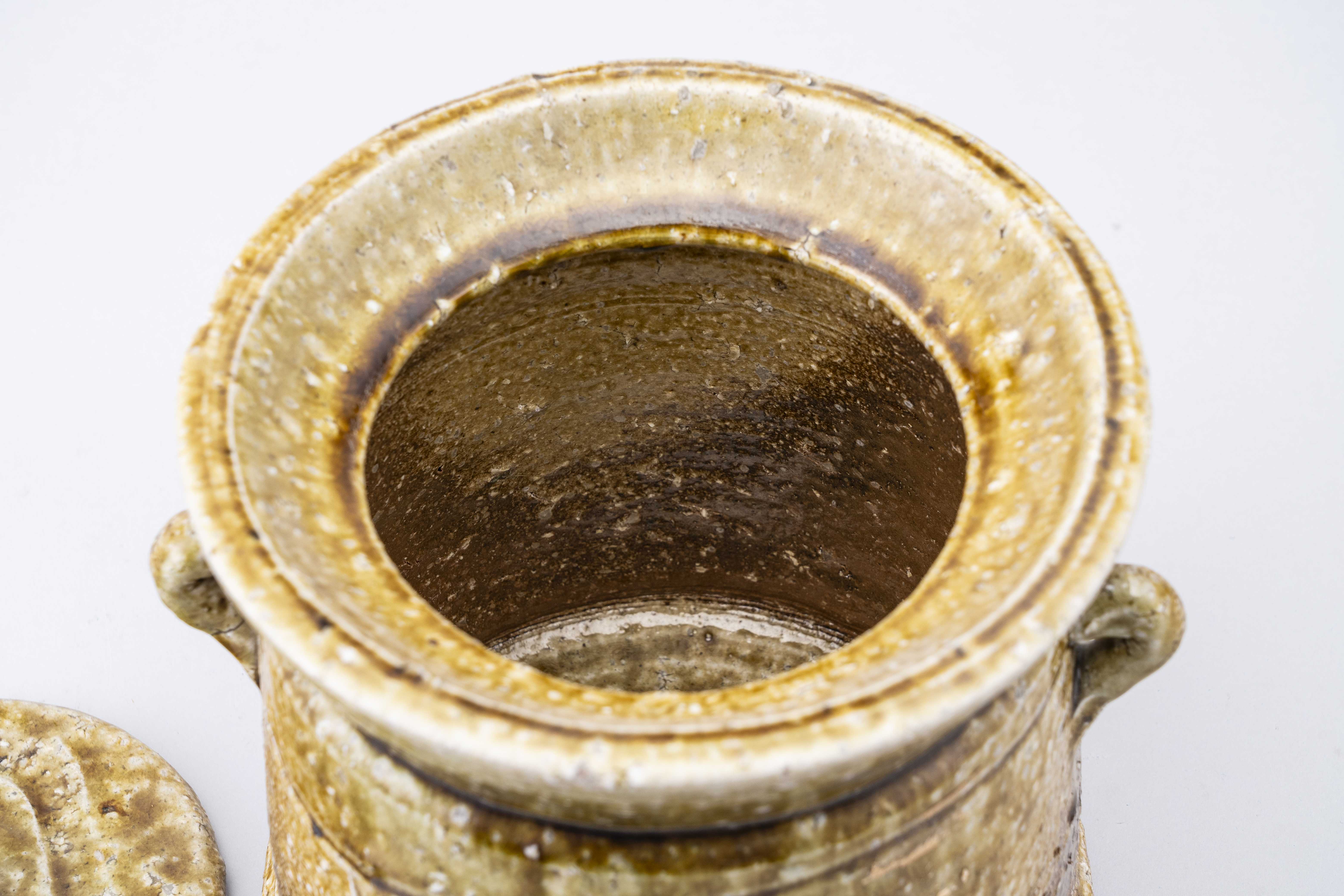 Rakuzan Ogawa Mizusashi (Water Jar) – Shigaraki ware KAMA