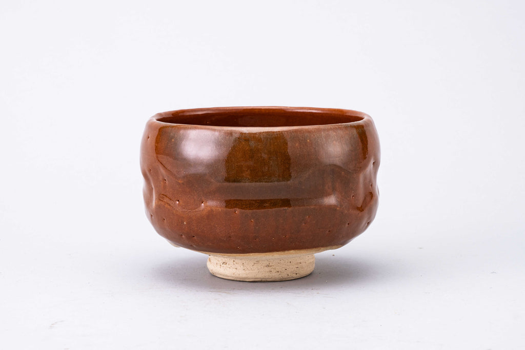 Ippen Nakagawa Red Raku Tea Bowl A