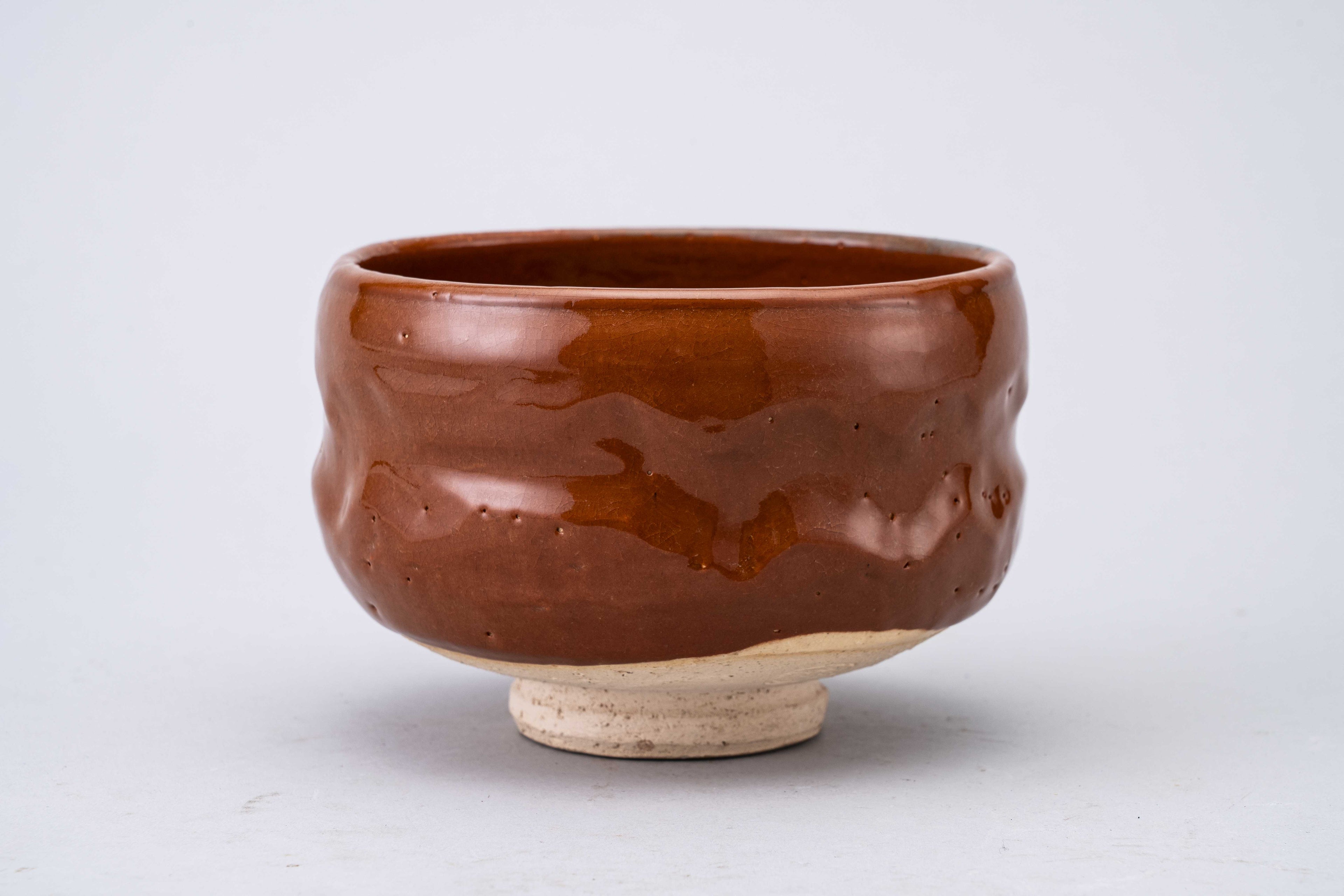 Ippen Nakagawa Red Raku Tea Bowl B